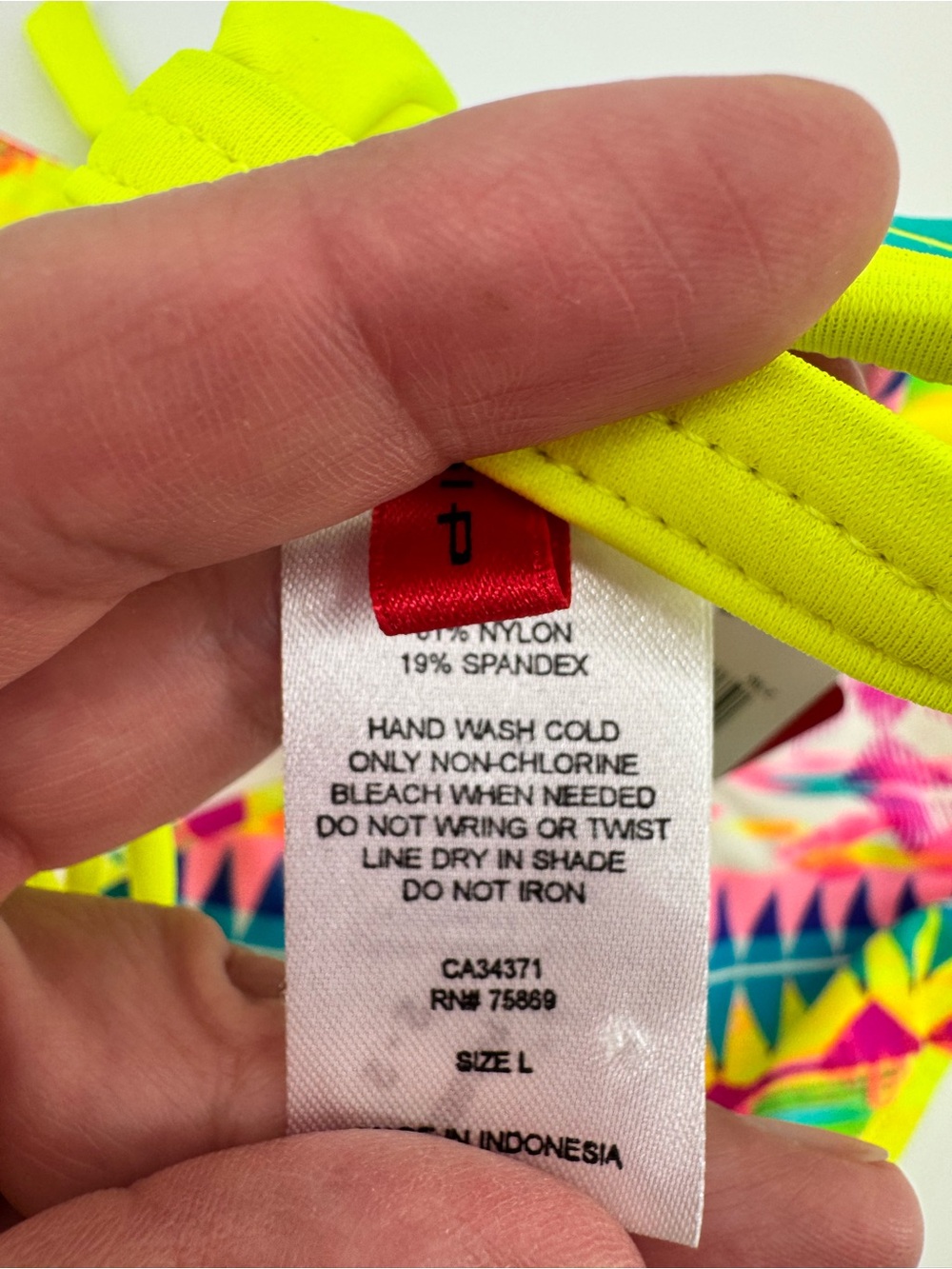 Gossip Neon Yellow Teal & Hot Pink Tie-Dye Bikini set size Large NWT - Picture 10 of 10